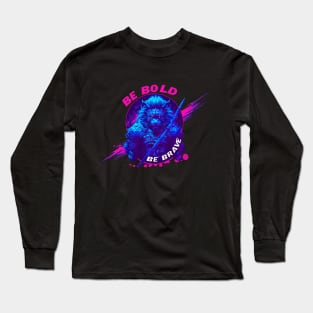 Synthwave Samurai lion - Be bold Be brave #3 Long Sleeve T-Shirt